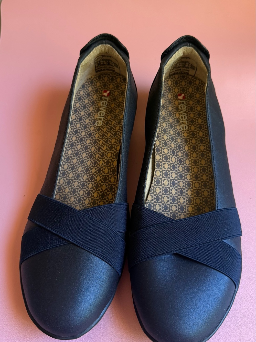 Revere Seoul Sapphire Leather Comfort Loafers Orthotic Flats 9M